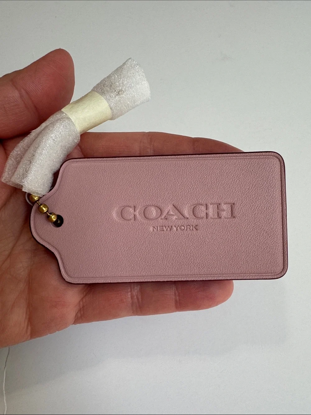 NWT Coach CBA17 Large Leather Hangtag Bag Charm Aurora Pink Hang Tag - Picture 5 of 14